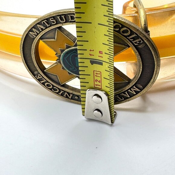 Matsuda Monsieur Nicole Vtg Yellow Vinyl Belt Buckle Japan 25 - 28\